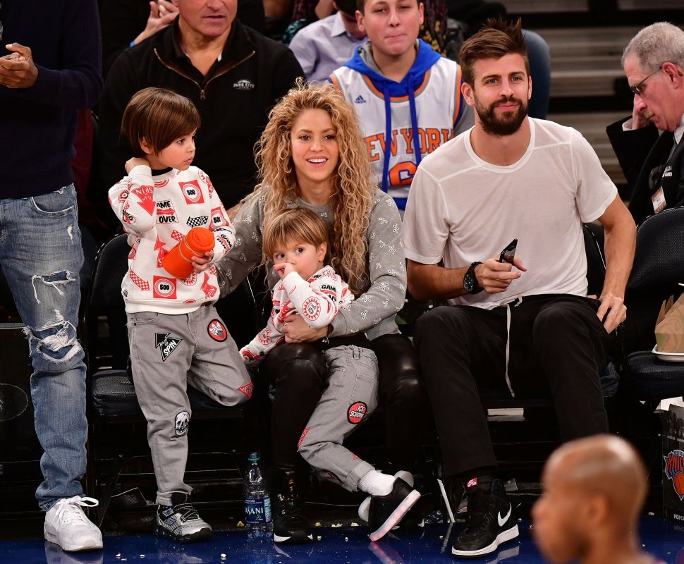 Shakira and family at Knicks game