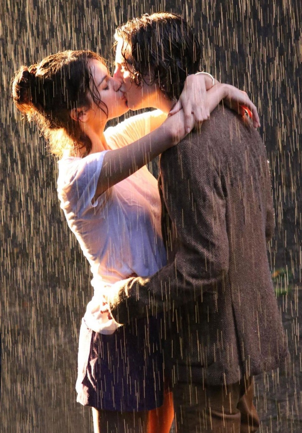 Selena Gomez Timothee Chalamet kiss rain woody allen