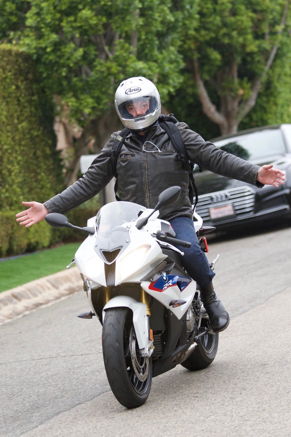 Ben Affleck rides motorcycle