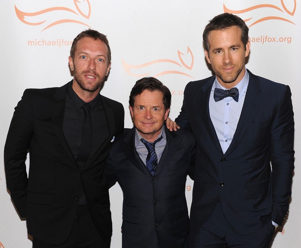 Chris Martin, Michael J. Fox and Ryan Reynolds
