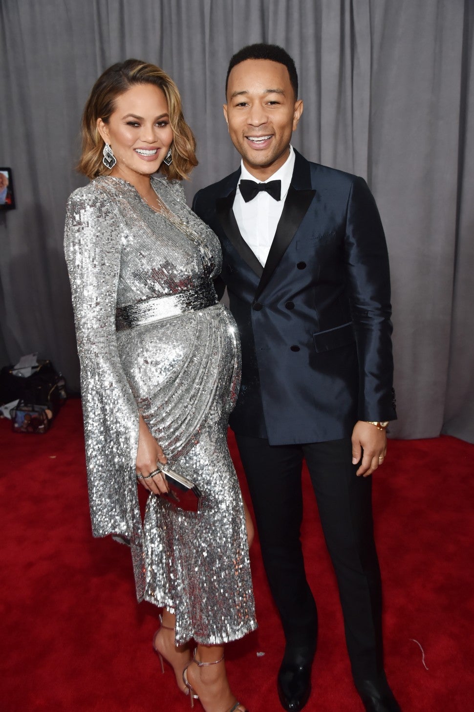 Pregnant Chrissy Teigen And John Legend Ooze Elegance At 2018 Grammy Awards Entertainment Tonight