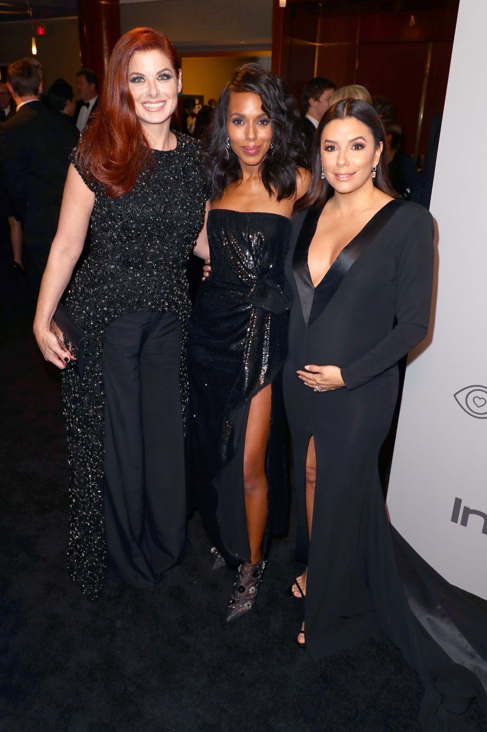 Debra Messing, Kerry Washington and Eva Longoria attend the 2018 InStyle and Warner Bros. 75th Annual Golden Globe Awards Post-Party