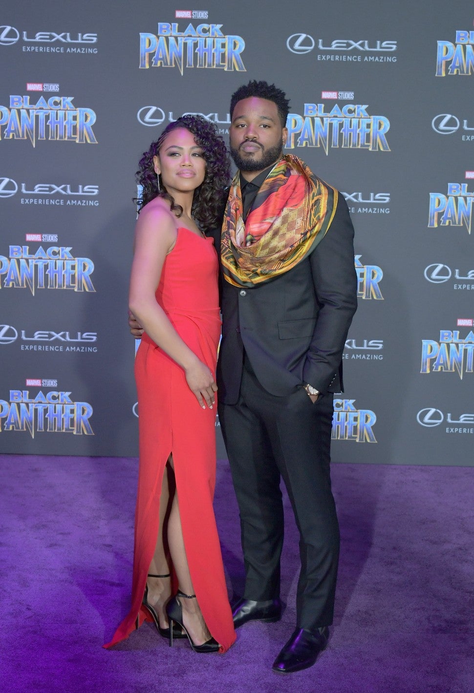 Ryan Coogler and wife at Black Panther premiere