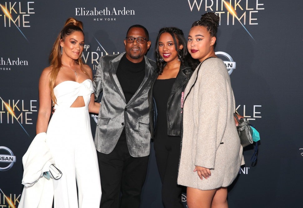 Martin Lawrence and fiancee and daughters at A Wrinkle in Time premiere