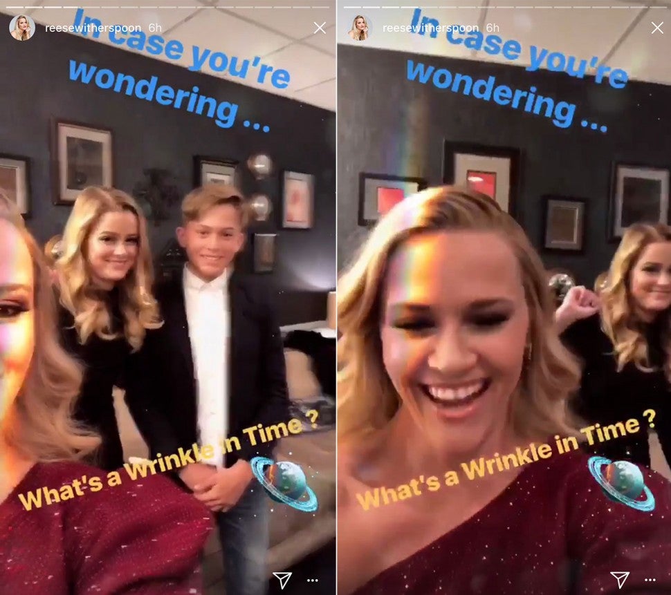 Reese and kids ahead of a wrinkle in time premiere