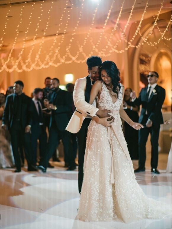Chanel Iman and Sterling Shepard at their reception 2018