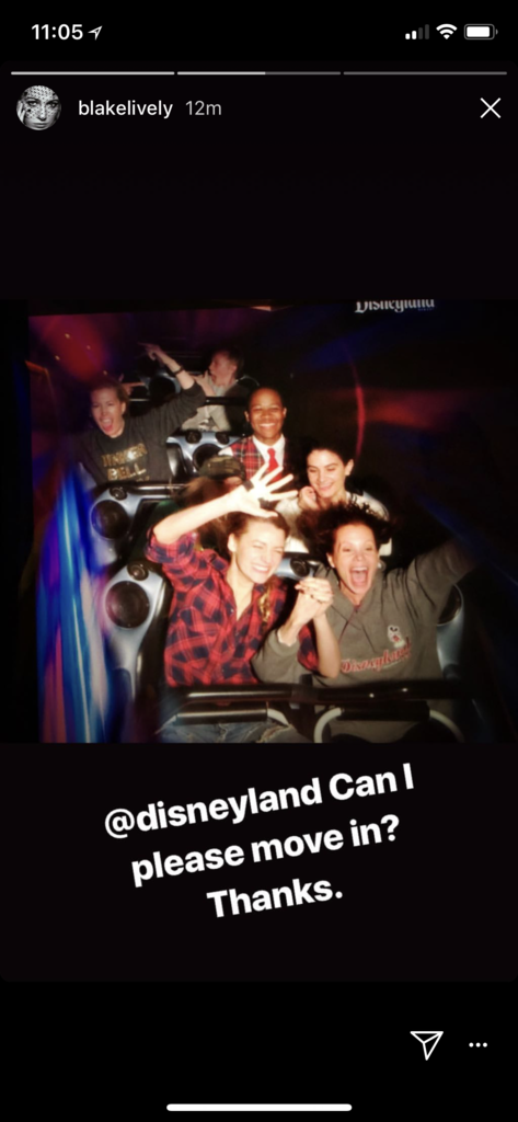 Blake Lively and sister Robyn Lively ride a roller coaster at Disneyland.