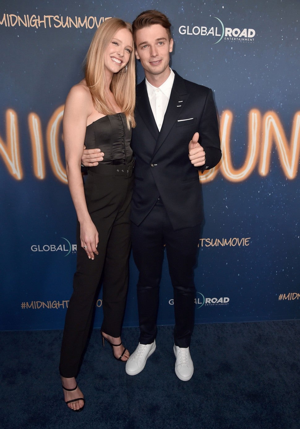 Patrick Schwarzenegger and Abby Champion at the 'Midnight Sun' premiere in Hollywood