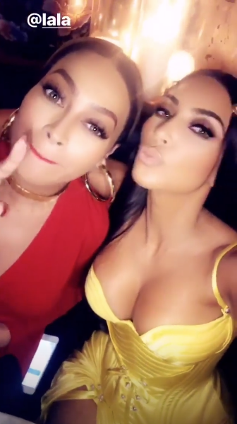 La La Anthony and Kim Kardashian in NYC