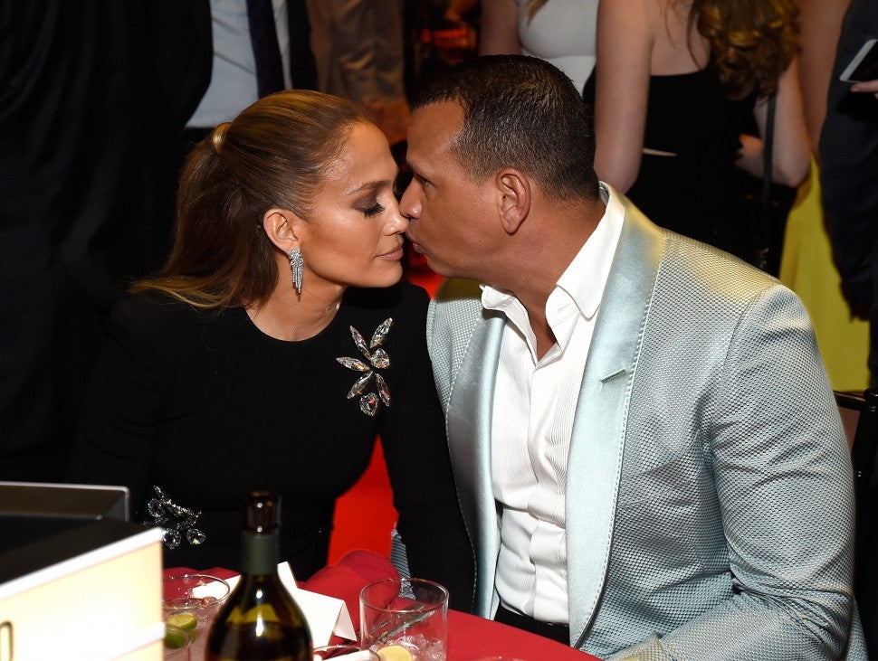 Jennifer Lopez and Alex Rodriguez at Robin Hood charity event