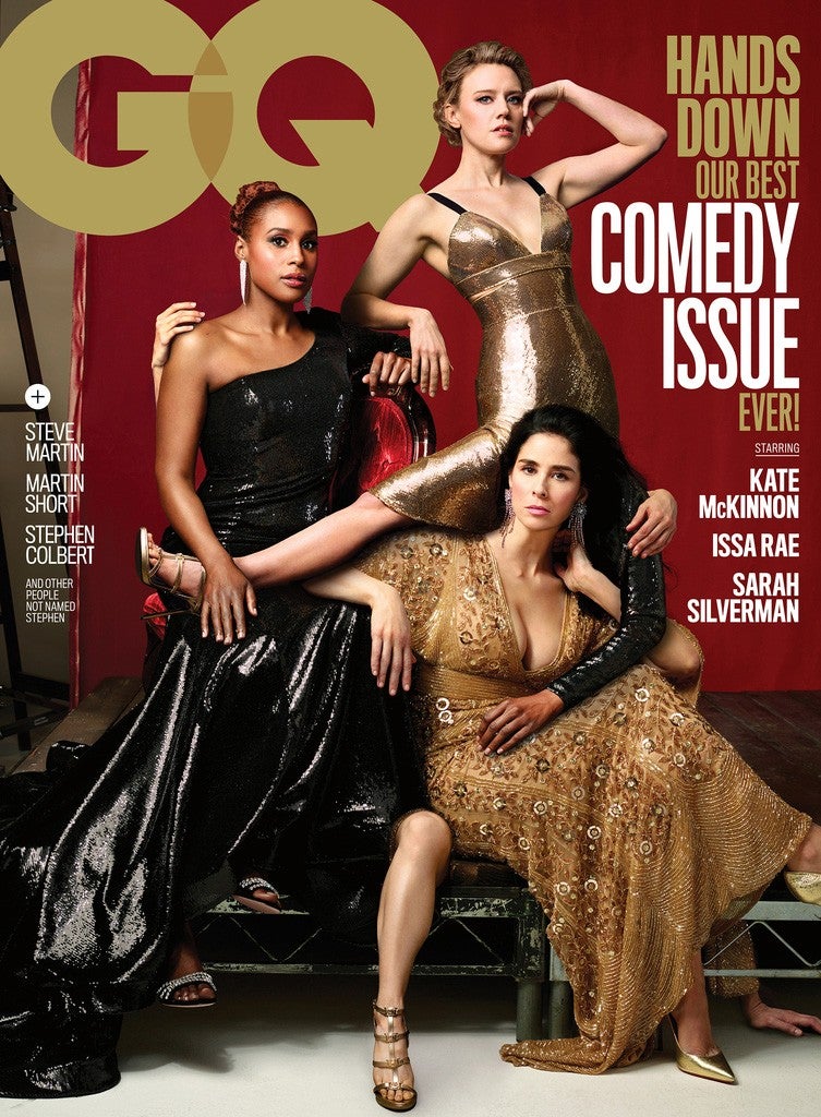 Kate McKinnon, Issa Rae and Sarah Silverman cover GQ magazine's June 2018 comedy issue.