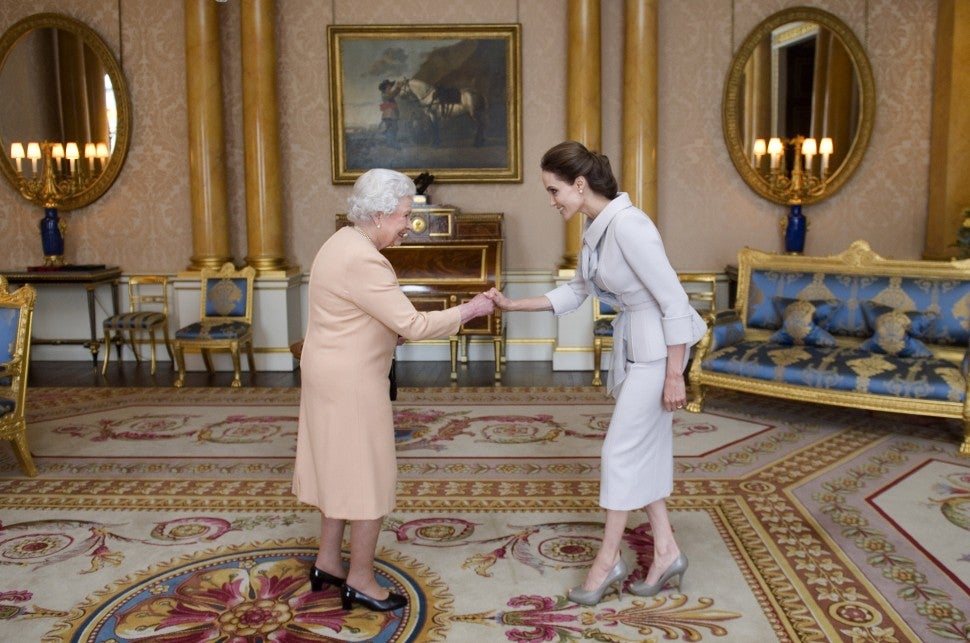 Queen Elizabeth and Angelina Jolie