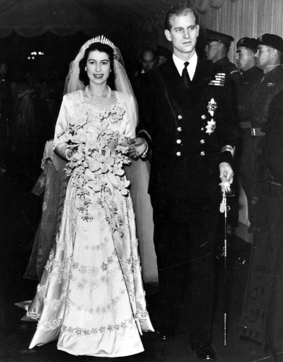 Queen Elizabeth marries Prince Philip in 1947.