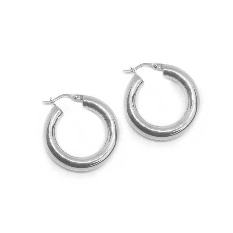 Argento Vivo siler mini tube hoop earrings