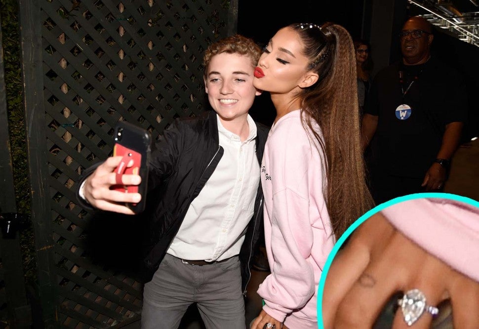 Ryan 'Selfie Kid' McKenna and Ariana Grande at iHeartRadio Wango Tango on June 2