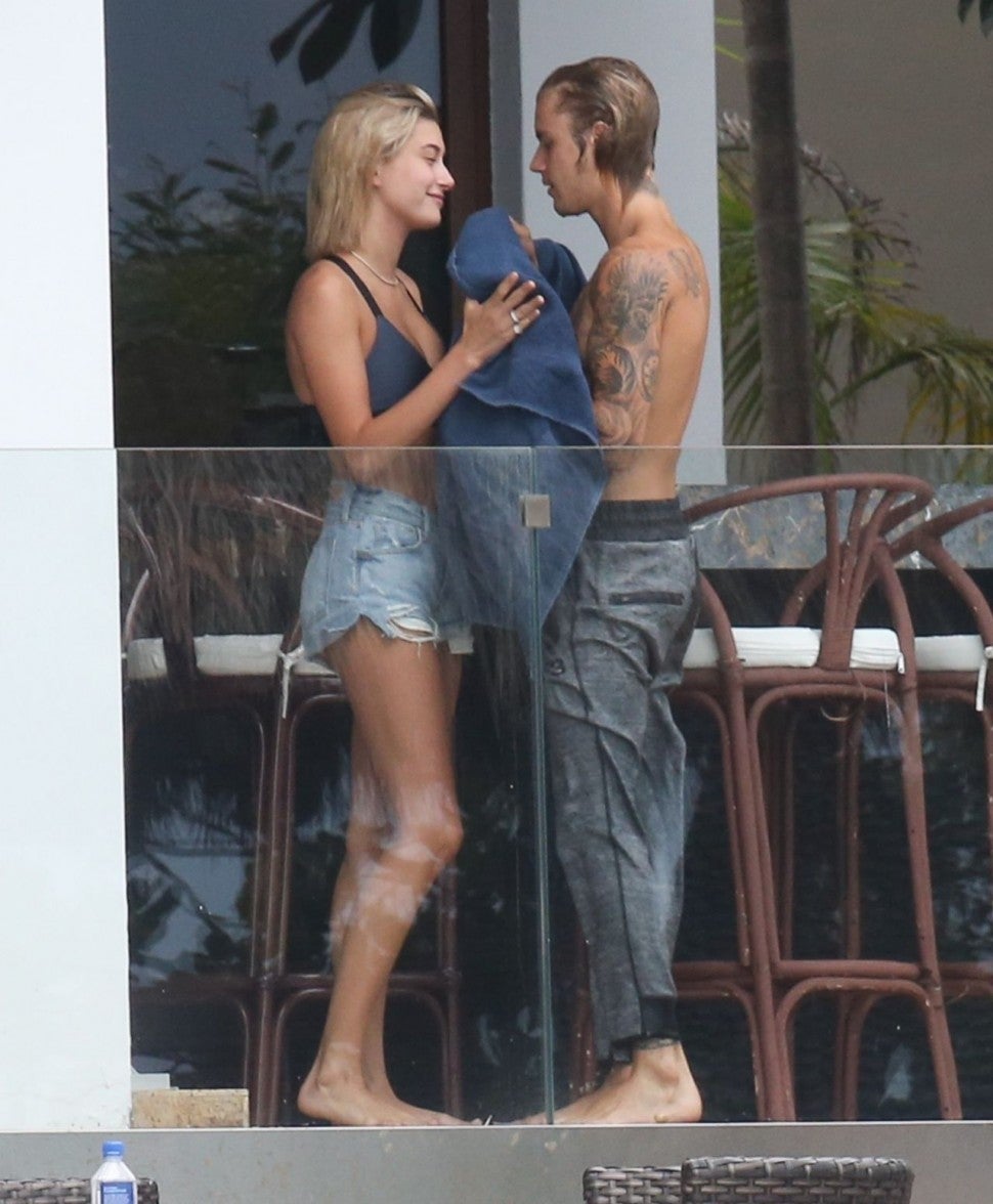 Hailey Baldwin and Justin Bieber in Miami