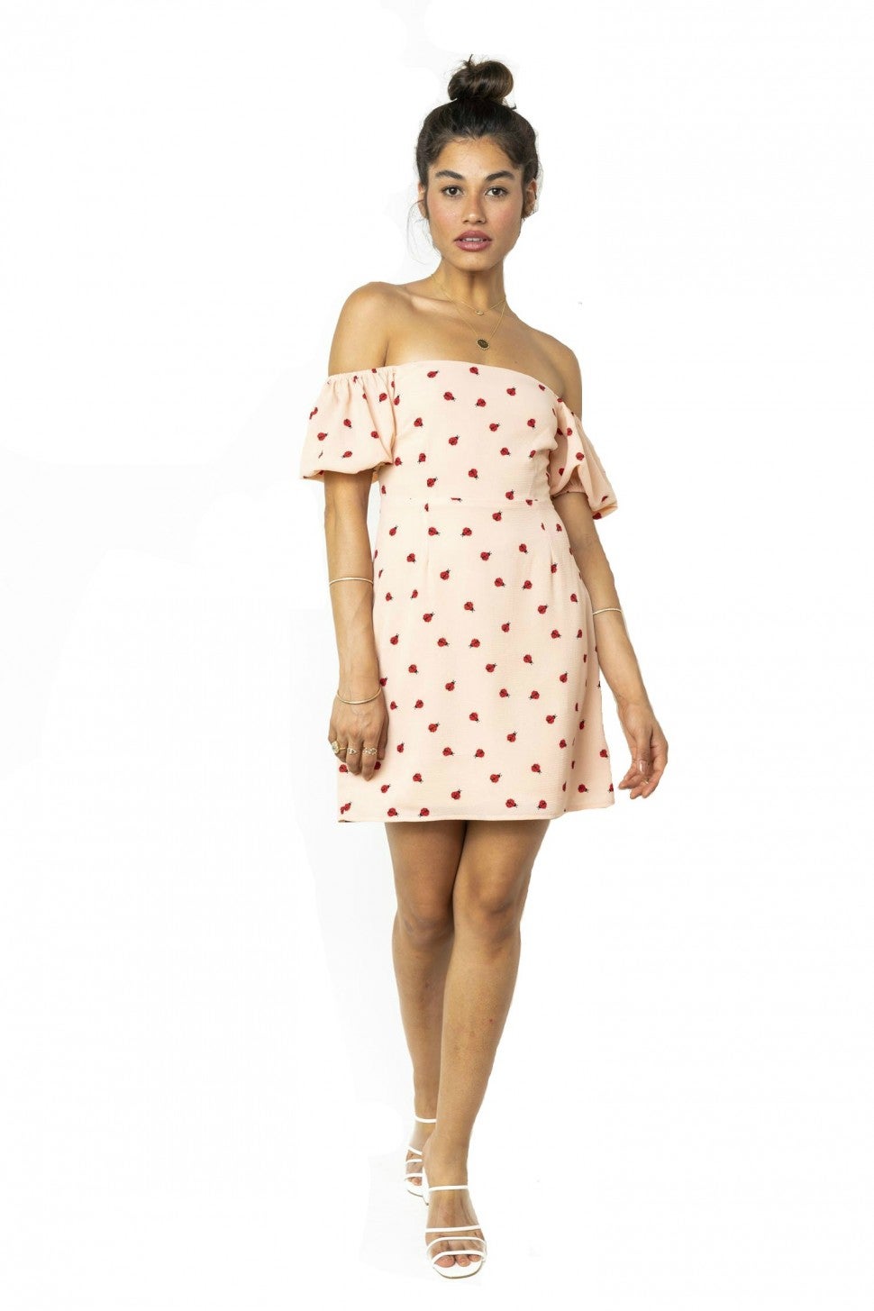 Endless Summer ladybug off-the-shoulder dress