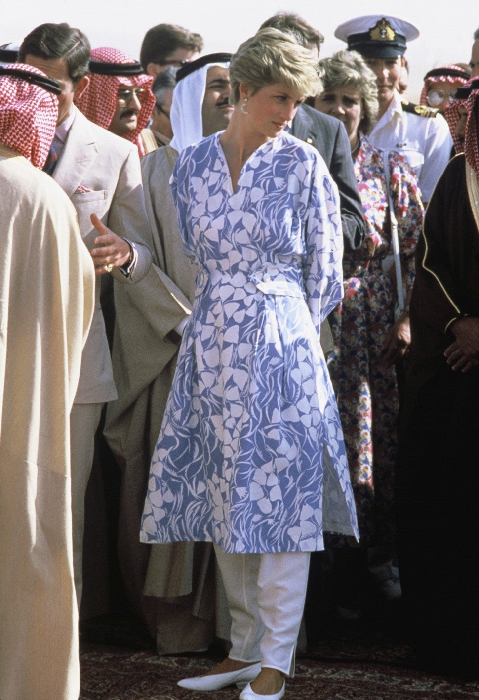 Princess Diana blue and white tunic dress