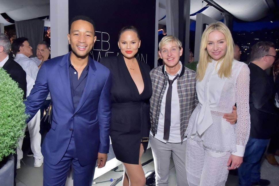 John Legend, Chrissy Teigen, Ellen DeGeneres, Portia de Rossi