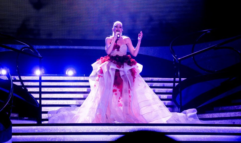Gwen Stefani rose gown