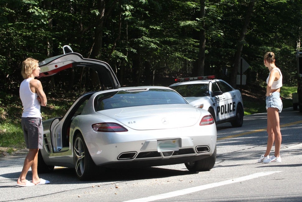Justin Bieber and Hailey Baldwin's car broke down in The Hamptons on July 2