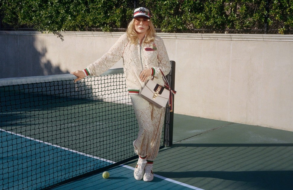 Faye Dunaway Gucci tennis court