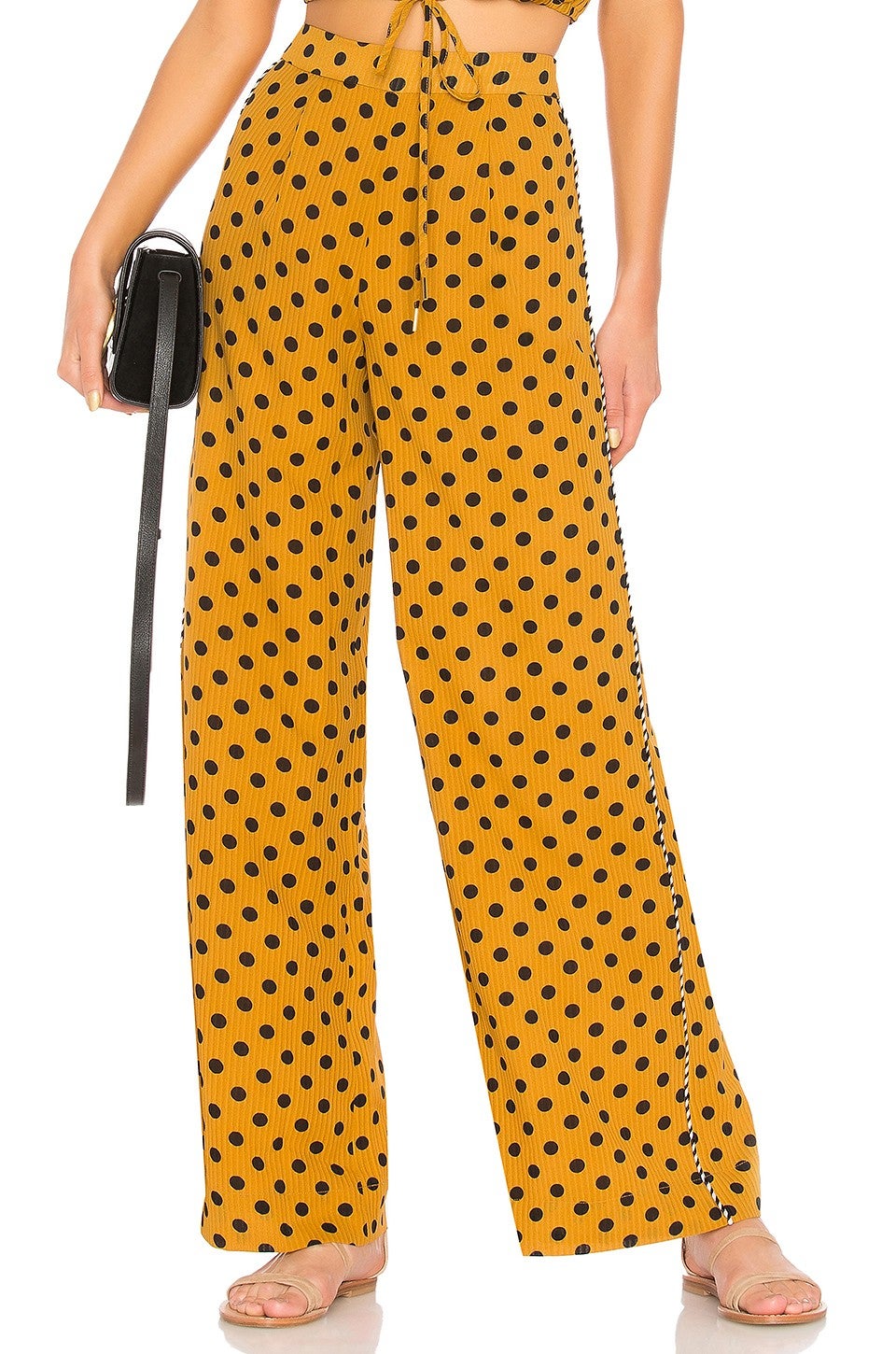 House of Harlow yellow polka dot trouser