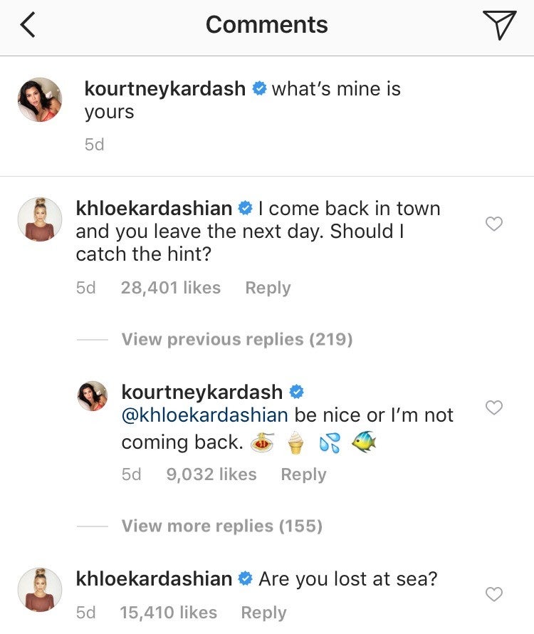 Khloe and Kourtney Instagram