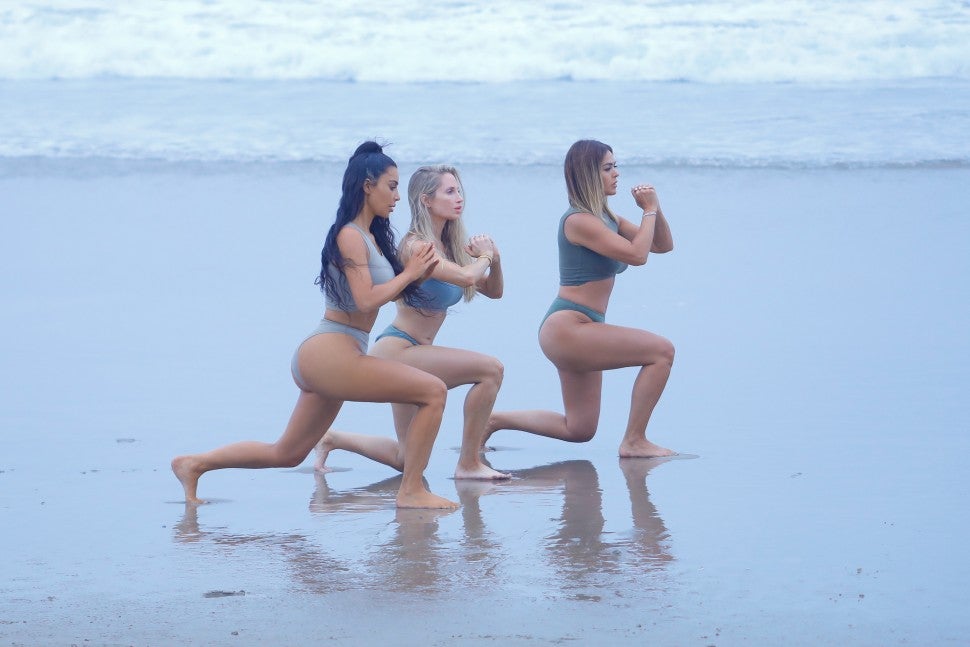 Kim Kardashian Beach Yoga