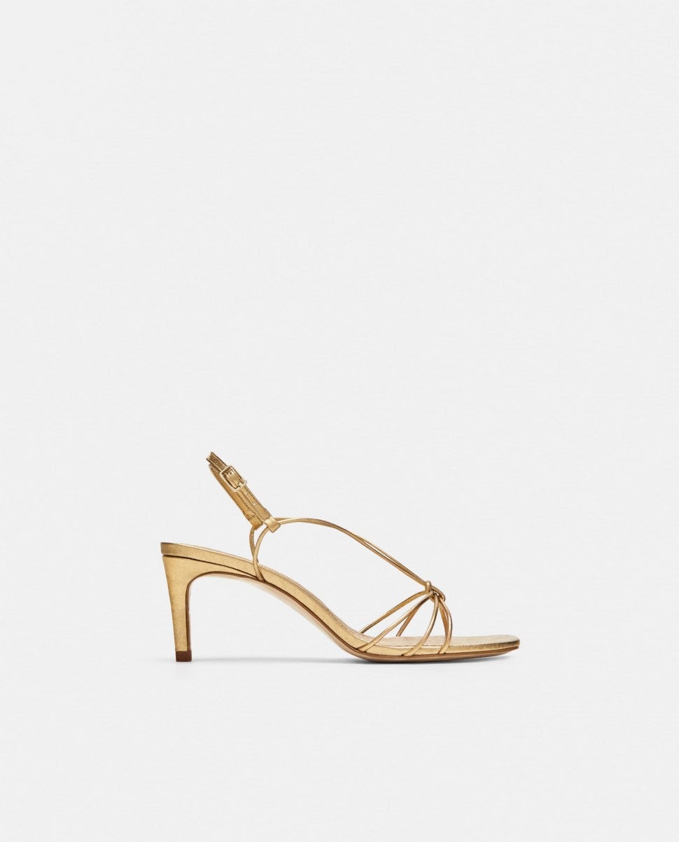 Zara gold strappy sandals