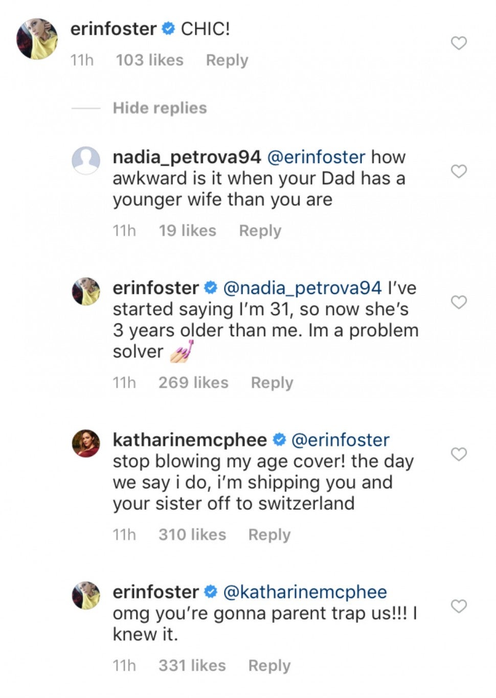 Erin Foster comments