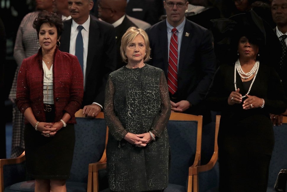 Hillary Clinton Aretha Franklin Funeral