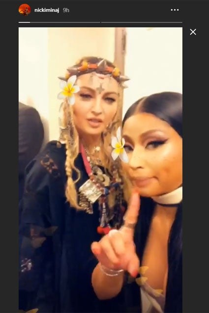 Nicki Minaj Madonna VMAs Backstage