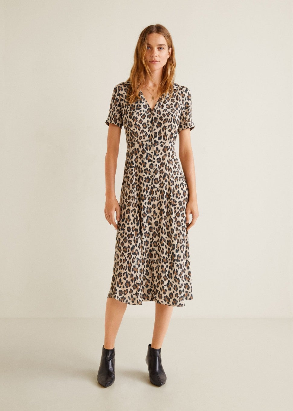 Mango leopard print dress