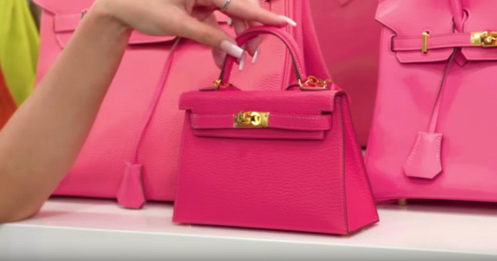Kylie Jenner pink Hermes Kelly bag