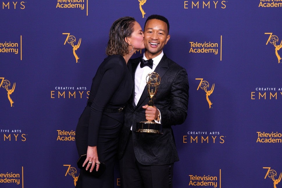 Chrissy Teigen and John Legend at 2018 Creative Arts Emmy Awards