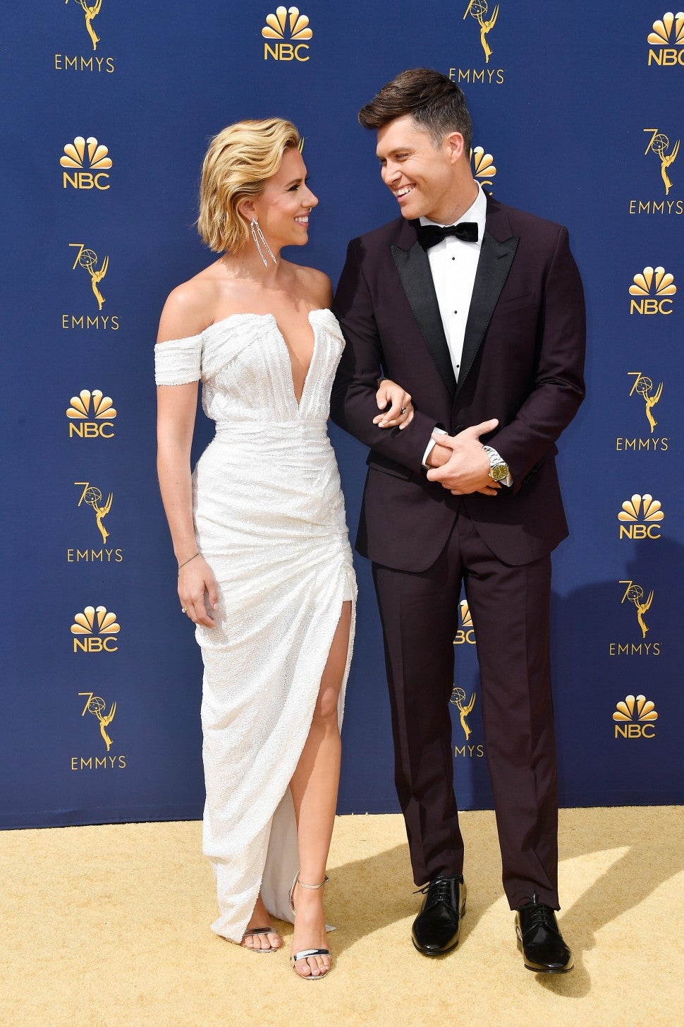 Scarlett Johansson and Colin Jost Emmys 2018