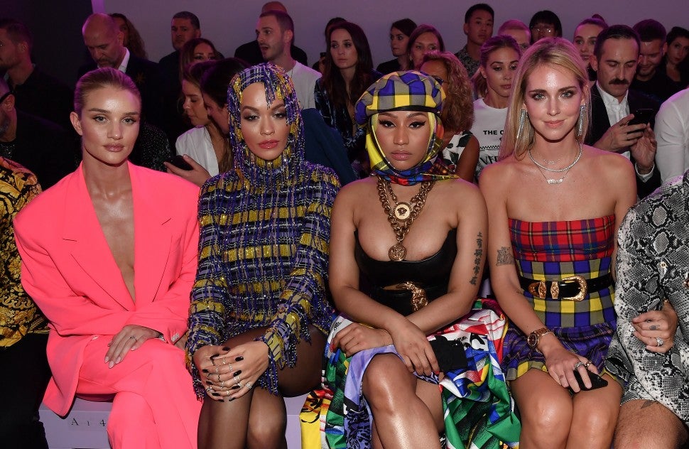 Rosie Huntington-Whiteley, Rita Ora, Nicki Minaj and Chiara Ferragni  Versace