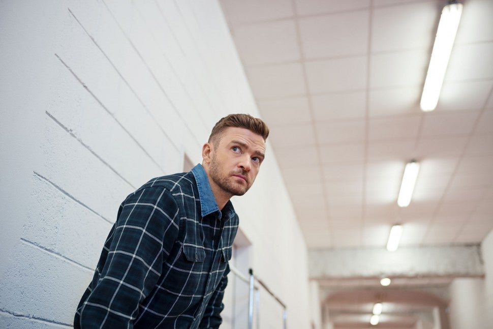 Justin Timberlake Levi's blue shirt