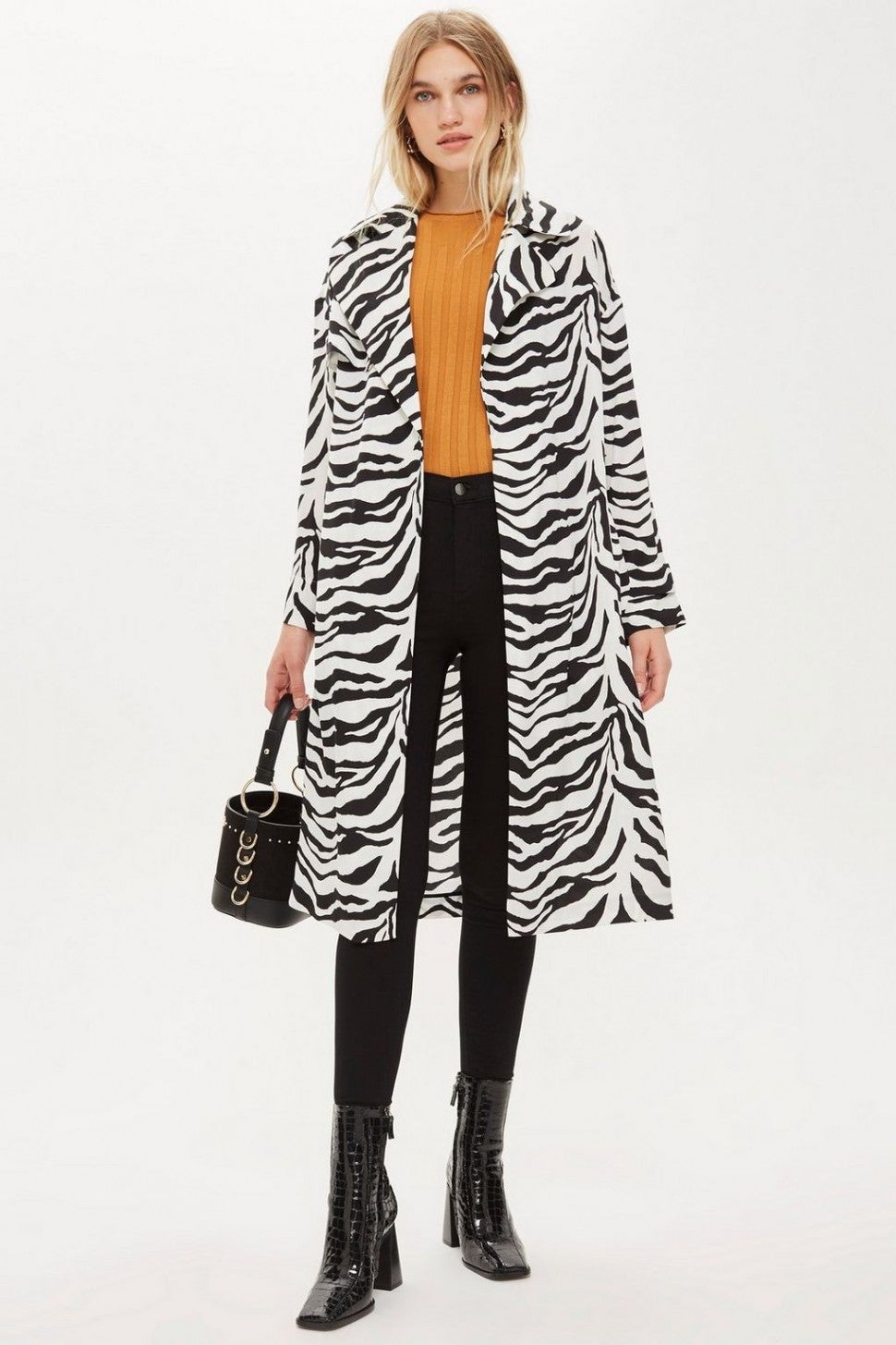 Topshop zebra print coat