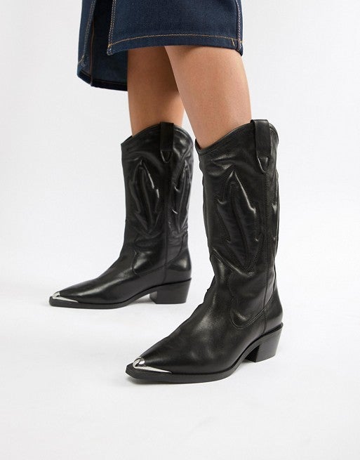 ASOS black cowboy boots
