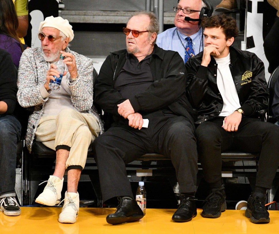 Jack Nicholson at the Los Angeles Lakers game at the Staples Center on Oct. 20