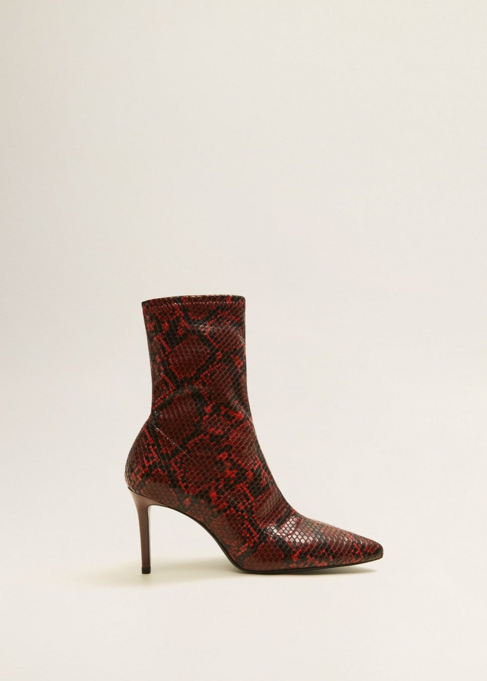 Mango red snakeskin boots