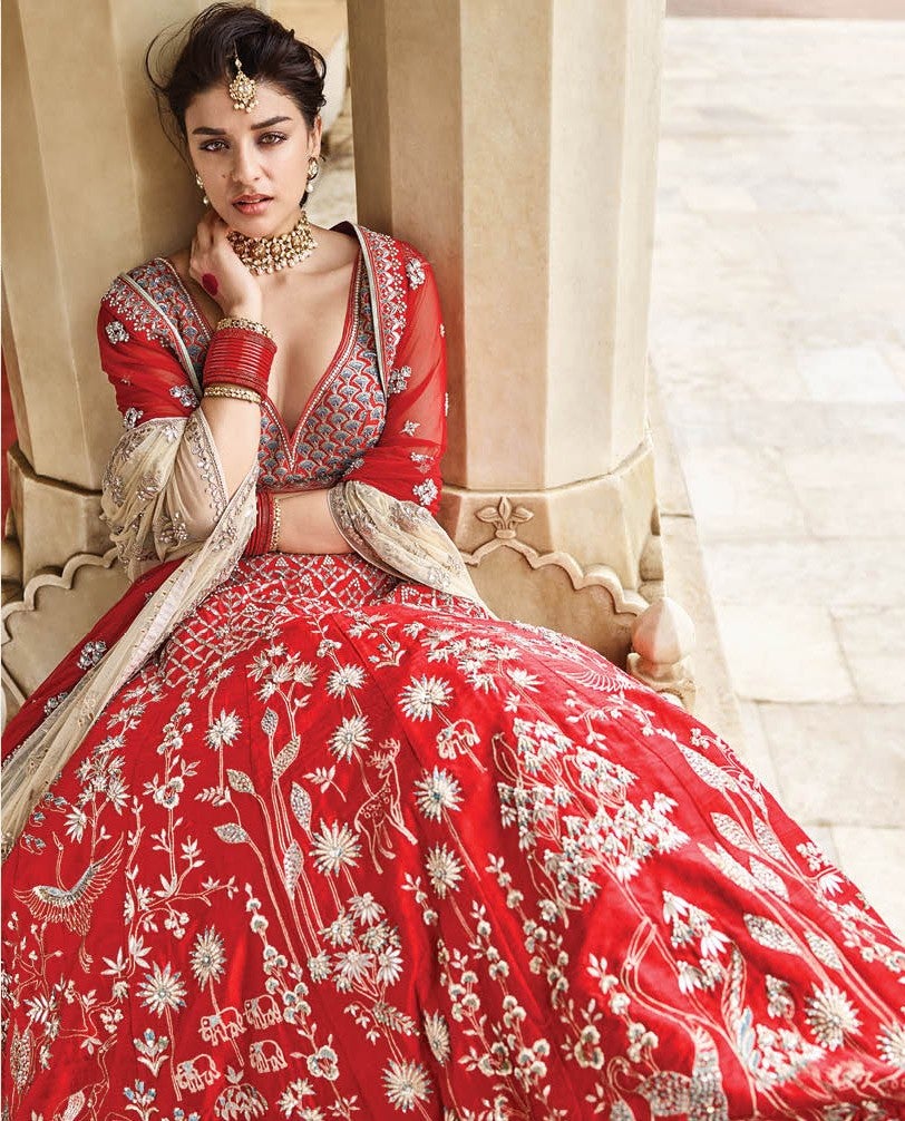 Anita Dongre red Indian wedding dress