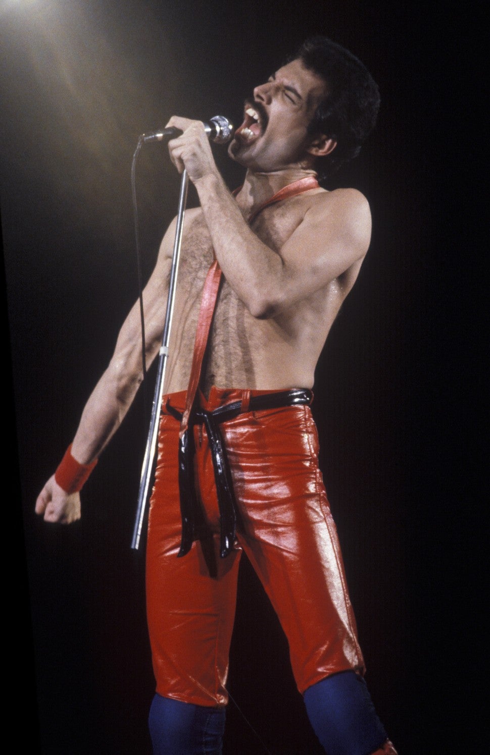 Freddie Mercury in red pants 1980