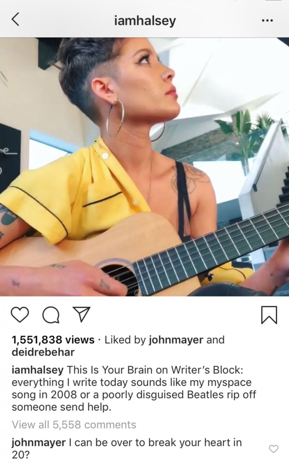 John Mayer Offers to Break Halsey's Heart in Another Flirty Comment |  Entertainment Tonight