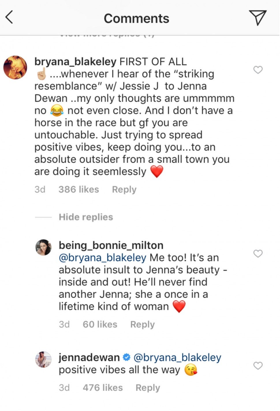 Jenna Dewan comment