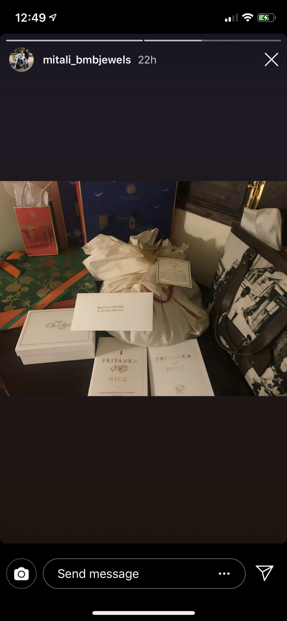 Priyanka Chopra and Nick Jonas Wedding Gift Bags