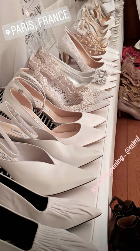 Priyanka Chopra instagram story of white shoes