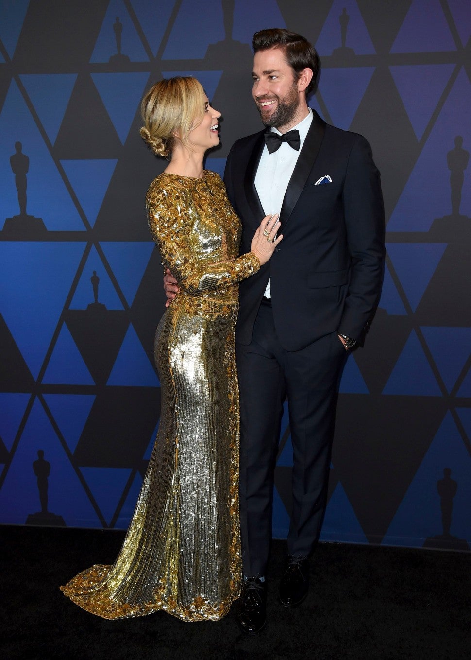 Emily Blunt and John Krasinski arrive at the Governors Awards